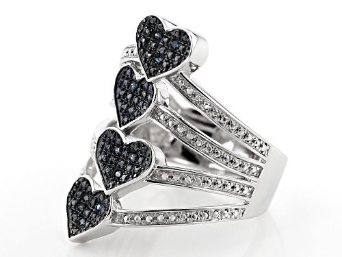 Diamond Accent Round Blue Velvet Diamond™ Rhodium over Sterling Silver Ring - Size 6