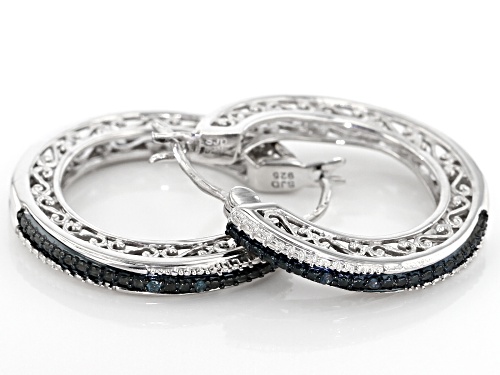 Blue Velvet Diamonds™ Round Blue Diamond Accent Rhodium Over Sterling Silver Earrings