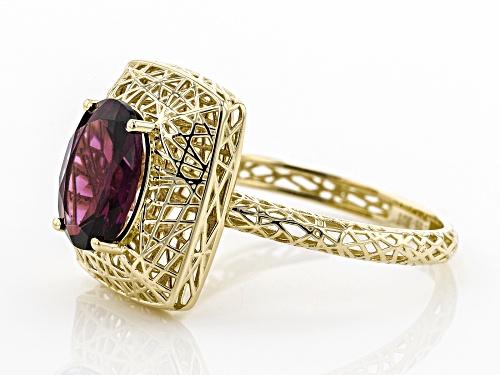 1.78ct Oval Grape Color Garnet 10k Yellow Gold Ring - Size 6