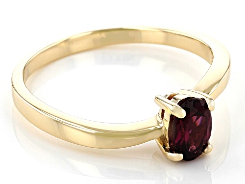 0.48ct Oval Grape Color Garnet 10k Yellow Gold Ring - Size 7