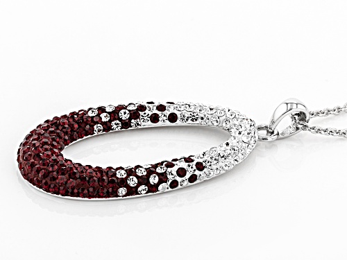 Preciosa Crystal Maroon And White Oval Necklace