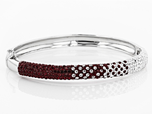 Preciosa Crystal Maroon And White Bangle Bracelet - Size 7