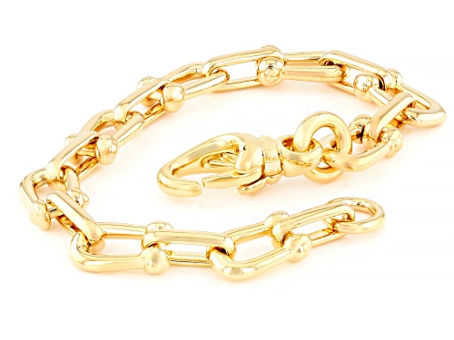 14k Yellow Gold 9mm Electroform Equestrian Bracelet - Size 8