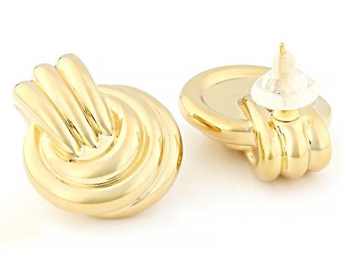 14k Yellow Gold Electroform Door Knocker Earrings