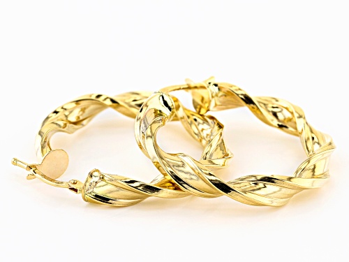 Splendido Oro™ 14K Yellow Gold High Polished Twisted Hoop Earrings