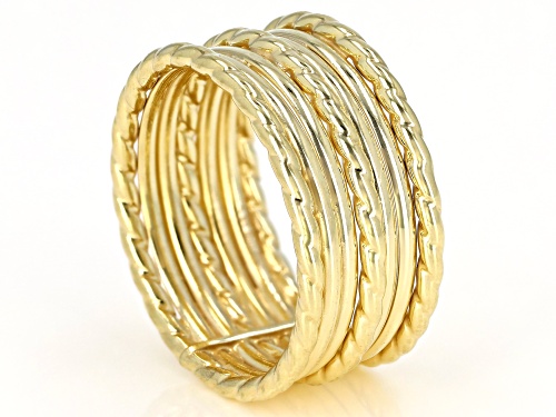 Splendido Oro Divino™ 14K Yellow Gold with Sterling Silver Core Multi-Row Band Ring - Size 7