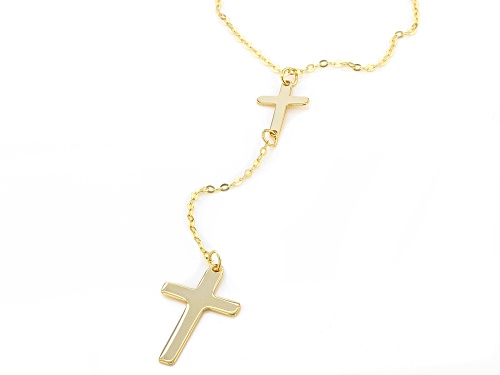 Splendido Oro™ 14K Yellow Gold Double-Cross 18 Inch Necklace - Size 18