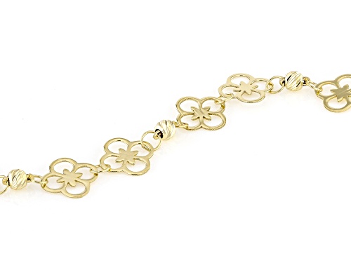 Splendido Oro™ 14k Yellow 7mm Gold Clover Bracelet - Size 7.5
