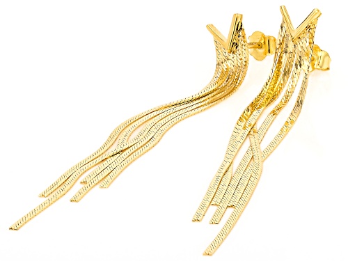 Stefano Oro® 14k Yellow Gold Herringbone Fringe Earrings