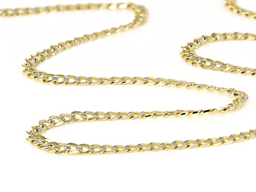Splendido Oro™ 14k Yellow Gold & Rhodium Over Yellow Gold Reverso Grumette 20 Inch Chain Necklace - Size 20