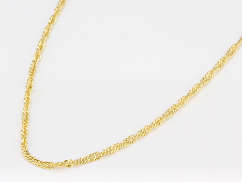 Splendido Oro™ Divino 14k Yellow Gold With a Sterling Silver Core Singapore 18 inch Chain Necklace