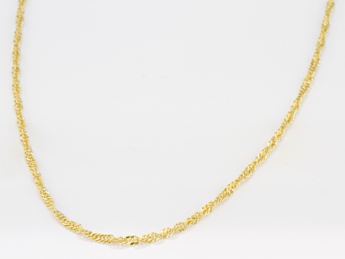 Splendido Oro™ Divino 14k Yellow Gold With a Sterling Silver Core Singapore 24 inch Chain Necklace