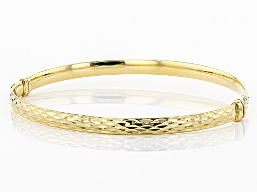 Splendido Oro™ Divino 14K Yellow Gold With Sterling Silver Core Diamond Cut Bangle Bracelet - Size 7.25