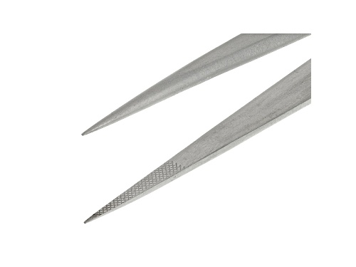Fine Tip Stainless Steel Gemstone Tweezers 6.5 inches Long