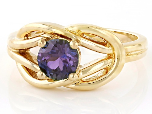 0.93ct Lab Created Alexandrite 14k Yellow Gold Ring - Size 8