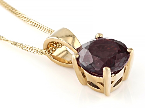 2.54ct Lab Created Alexandrite 14k Yellow Gold Pendant With Chain