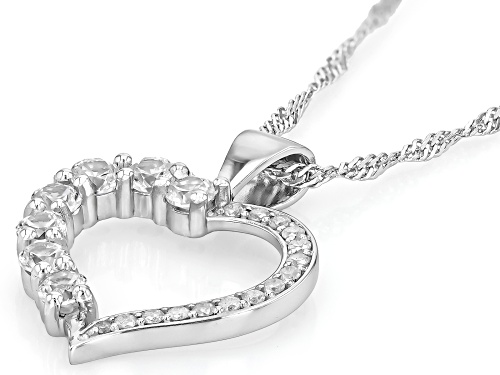 0.23ctw Round White Zircon With 0.14ctw White Diamond Rhodium Over Sterling Silver Pendant W/Chain