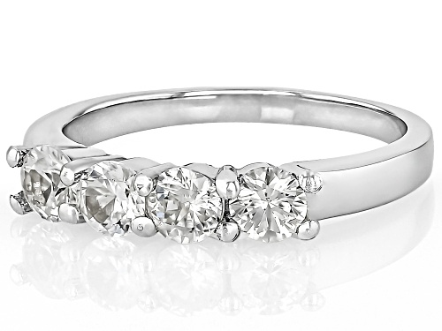 1.40ctw Round White Zircon Rhodium Over Sterling Silver Ring - Size 8