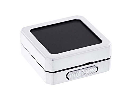 Gemstone Display Box Matte Silver Finish 40 X 40 X 17mm With Reversible Black And White Cushion
