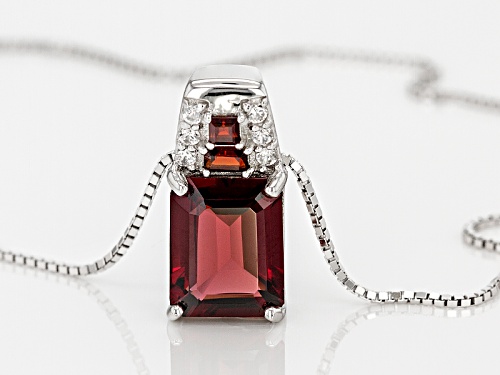 3.88ctw Vermelho Garnet™ And .13ctw White Zircon Sterling Silver Pendant With Chain