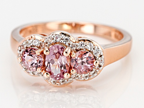 1.13ctw Color Shift Garnet with .18ctw White Zircon 18k Rose Gold Over Sterling Silver Ring - Size 7