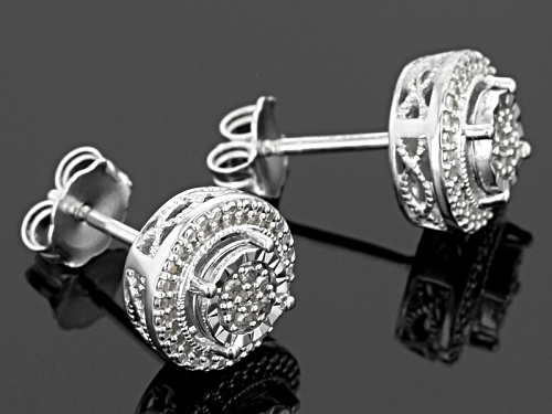 White Diamond Accent Rhodium Over Sterling Silver Earrings