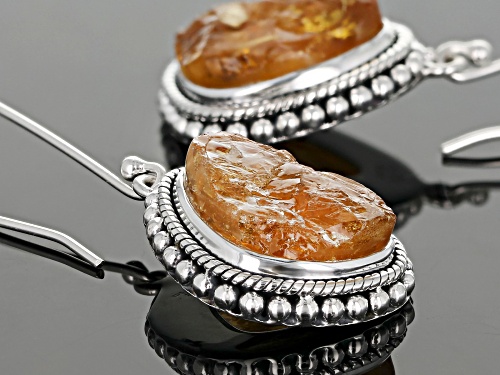 Artisan Collection of India™ Rough Citrine Sterling Silver Dangle Earrings