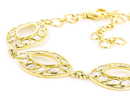 Artisan Collection of India™ Polki Diamond 18K Yellow Gold Over Sterling Silver Bracelet - Size 8