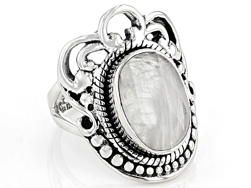 Artisan Collection of India™ 3.40ct Free-Form Rainbow Moonstone Sterling Silver Ring - Size 8