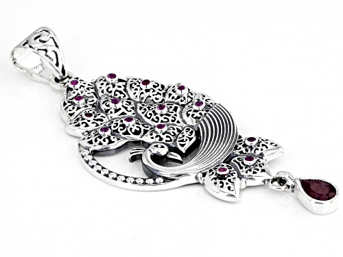 Artisan Collection Of India™ 2.48ctw Ruby Sterling Silver Peacock Pendant