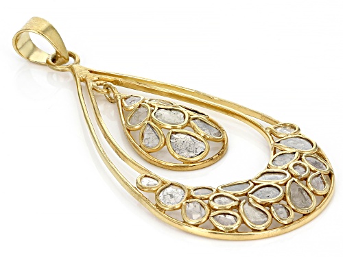 Artisan Collection Of India™ Polki Diamond 18k Yellow Gold Over Sterling Silver Pendant