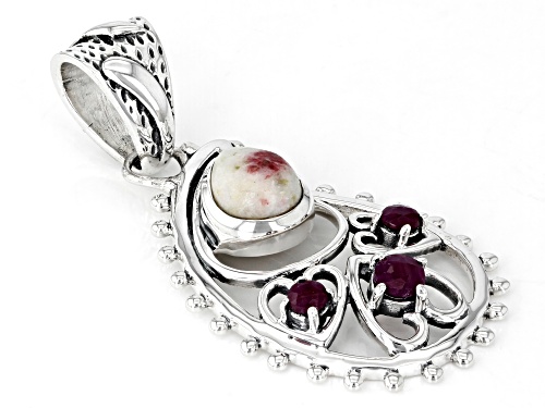 Artisan Collection of India™ 7x9mm Rosalinda And Ruby Sterling Silver Pendant