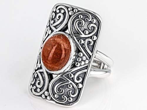 Artisan Collection of India™ 8x10mm Sunstone Sterling Silver Ring - Size 8