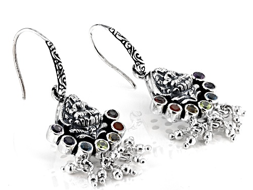 Artisan Collection Of India™ 0.95ctw Multi Stone Sterling Silver Earrings