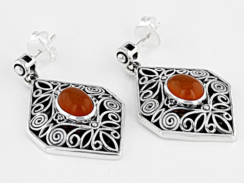 Artisan Collection Of India™ 9x7mm Carnelian Sterling Silver Earrings