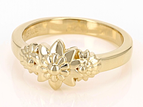 Artisan Collection of India™ 18K Yellow Gold Over Sterling Silver Floral Ring - Size 8