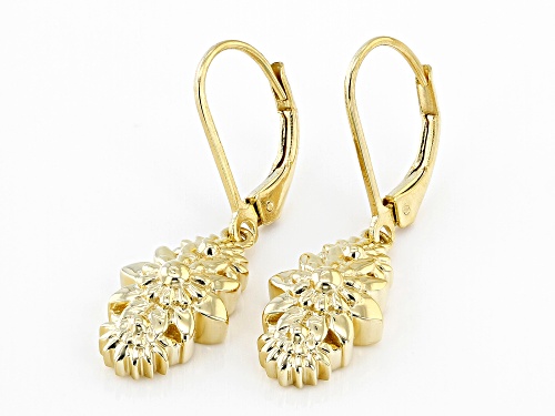 Artisan Collection of India™ 18K Yellow Gold Over Sterling Silver Floral Earring