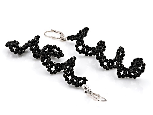 Artisan Collection of India™ Beaded Black Spinel Sterling Silver Swirl Earrings