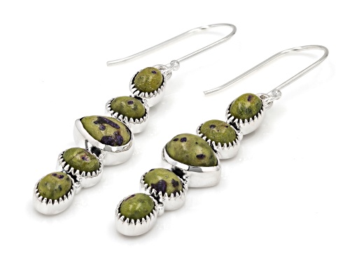 Artisan Collection of India™ Mixed Shape Cabochon Tasmanian Serpentine Sterling Silver Earrings
