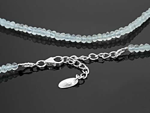 Artisan Gem Collection Of India Approximately 29.70ctw  Aquamarine Beads Sterling Silver Necklace - Size 18