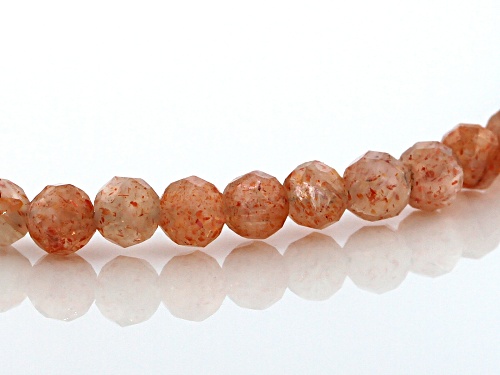 Artisan Collection of India™  3-4mm Rondelle Sunstone Bead Sterling Silver Bracelet - Size 8