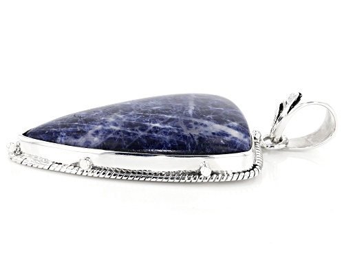 Artisan Collection Of India™ 42x23mm Fancy Triangle Shape Sodalite Sterling Silver Pendant