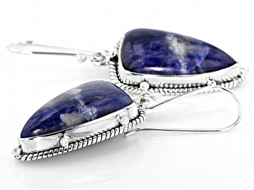 Artisan Collection Of India™ 26x13mm Fancy Triangle Sodalite Sterling Silver Dangle Earrings