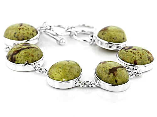 Artisan Collection Of India™ Oval, Round, And Pear Shape Green Opal Sterling Silver Bracelet - Size 7.25