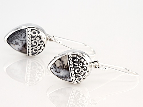 Artisan Collection Of India™ Pear Shape Dendritic Opal Sterling Silver Earrings