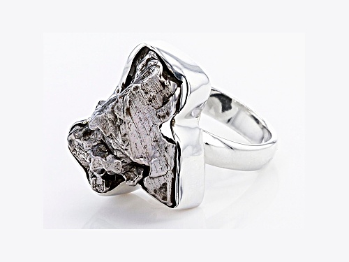 Artisan Collection Of India™ Free Form Meteorite Rough Sterling Silver Solitaire Ring - Size 9