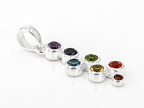 Artisan Collection of India™ 2.08ctw Multi-Gemstone Sterling Silver Pendant