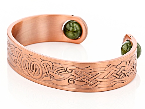 Artisan Collection Of Ireland™ 10mm Round Connemara Marble Copper Over Brass Celtic Cuff Bracelet - Size 8