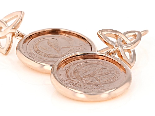 Artisan Collection Of Ireland™  Rose Tone Sterling Silver Irish Half Penny Coin Dangle Earrings