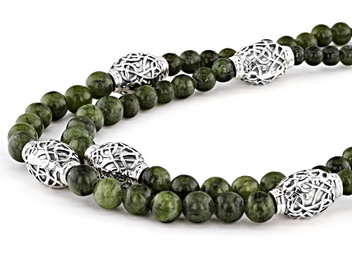 Artisan Collection of Ireland™ 5-7mm Connemara Marble & Silver Celtic Bead Double Strand Necklace - Size 16